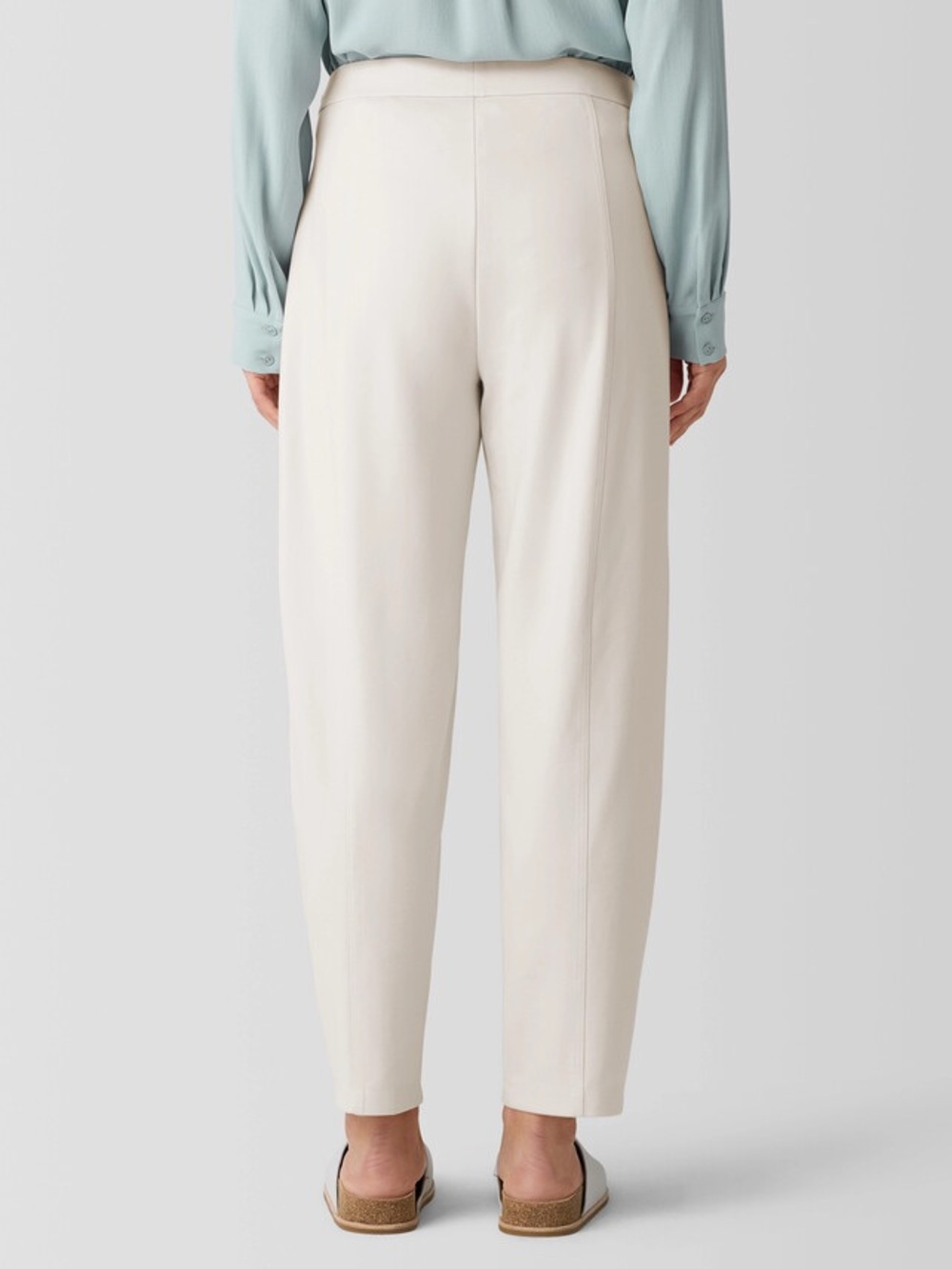 Eileen Fisher Washable Flex Ponte Lantern Pant Size Medium Bone Cream - Picture 2 of 11